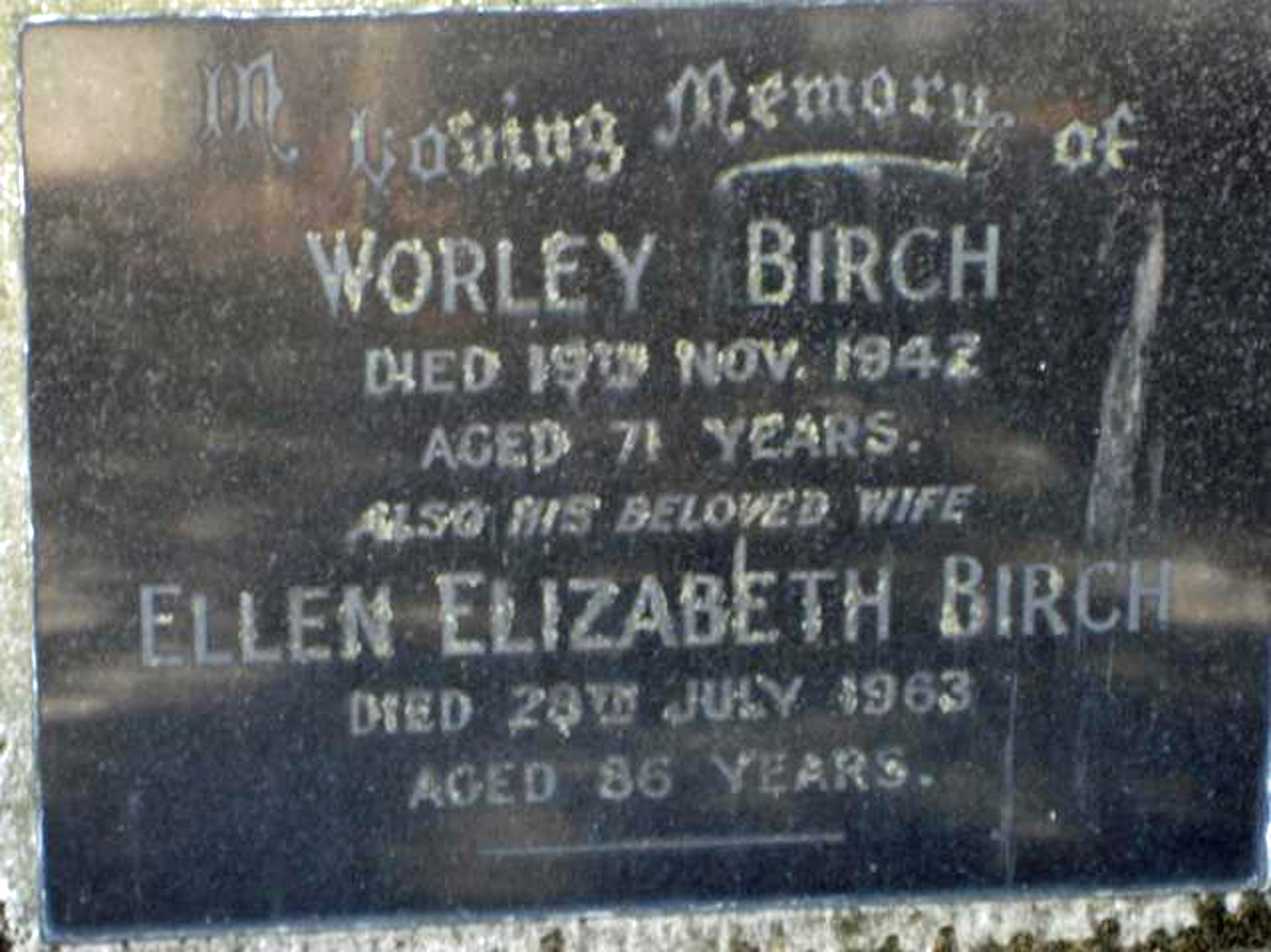 Photo of headstones/Ellen Elizabeth McLennan d 1963 hdstn Hastings